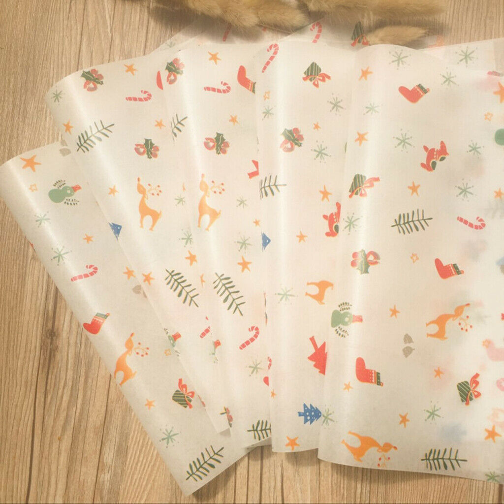 50pcs Christmas Waterproof Food Wrapping Paper Wax Paper Candy Cookie Paper