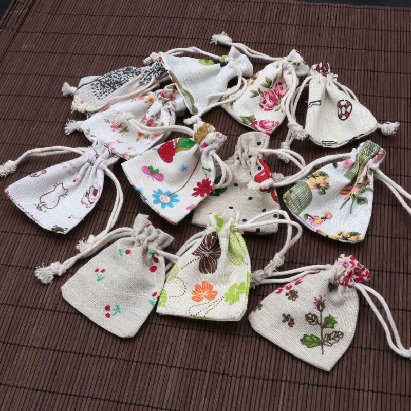 1Pc Cotton Line Drawstring Pouches Candy Favor Holder Jewelry Party Gifts Bag