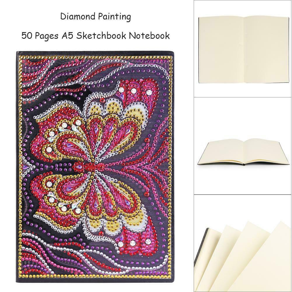 DIY Butterfly Special Shaped Diamond Painting 50 Pages A5 Sketchbook Gifts @