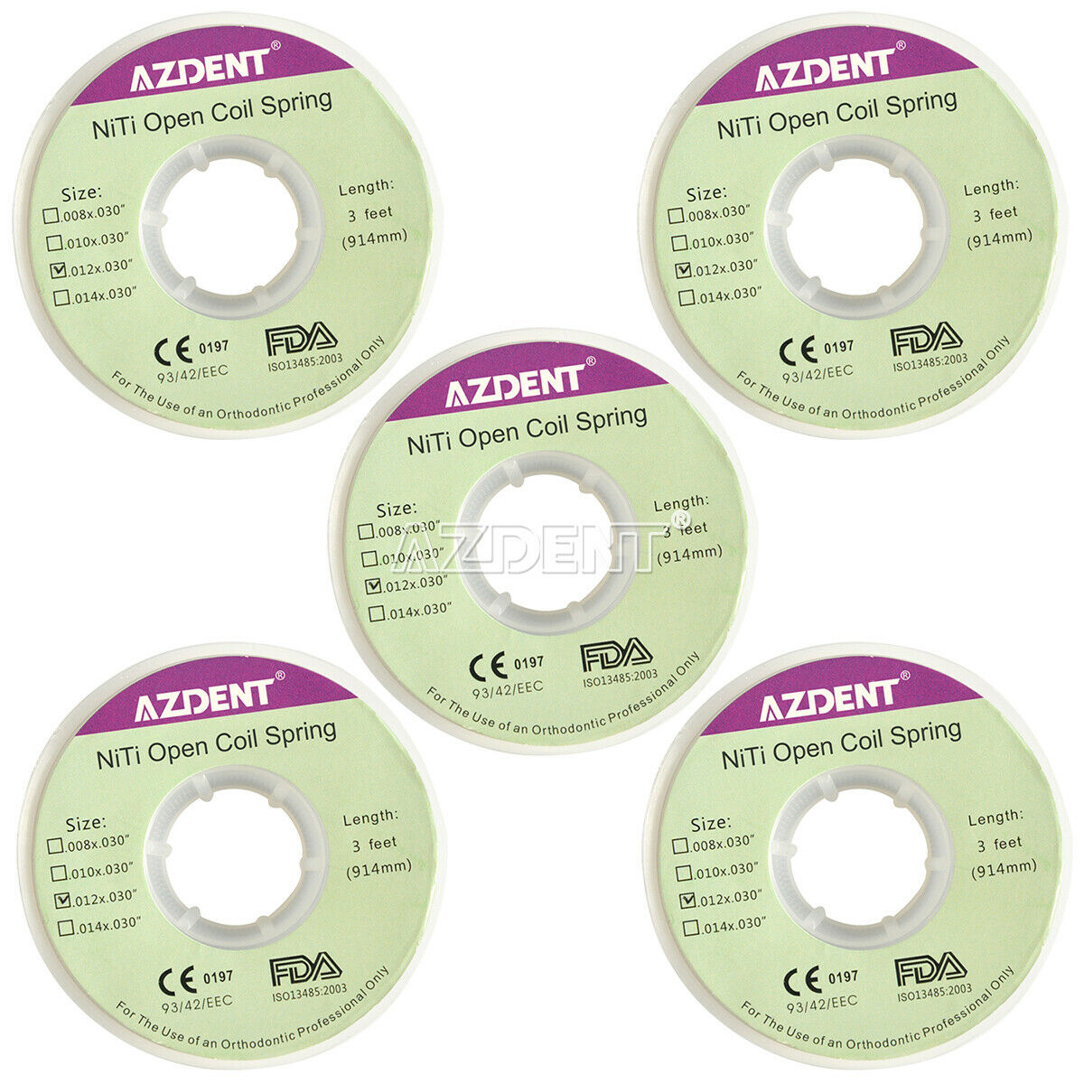 5 Rolls Dental Orthodontic Niti Open Coil Springs Dia.012 inch 012*030″ 914mm