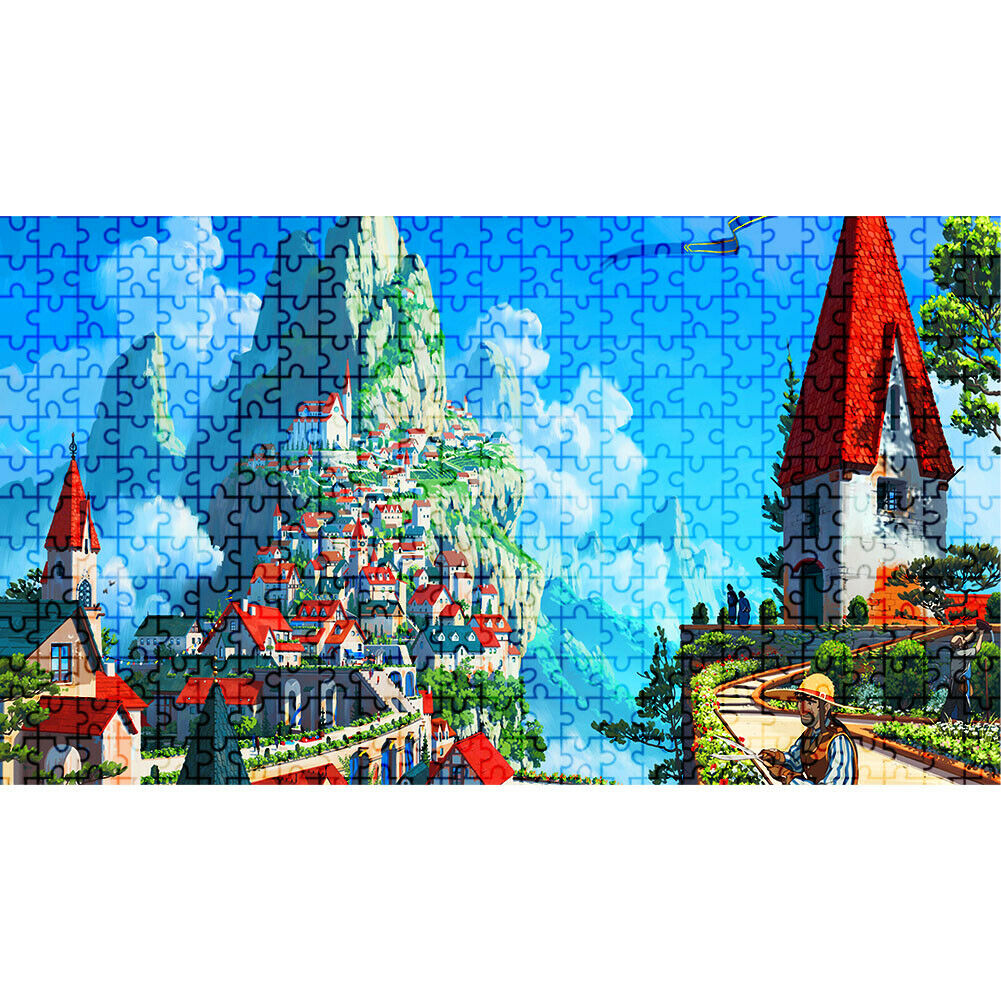 Mountain Town Scenery Puzzle Educational Toys 1000 Piece Paper Jigsaw Gift @