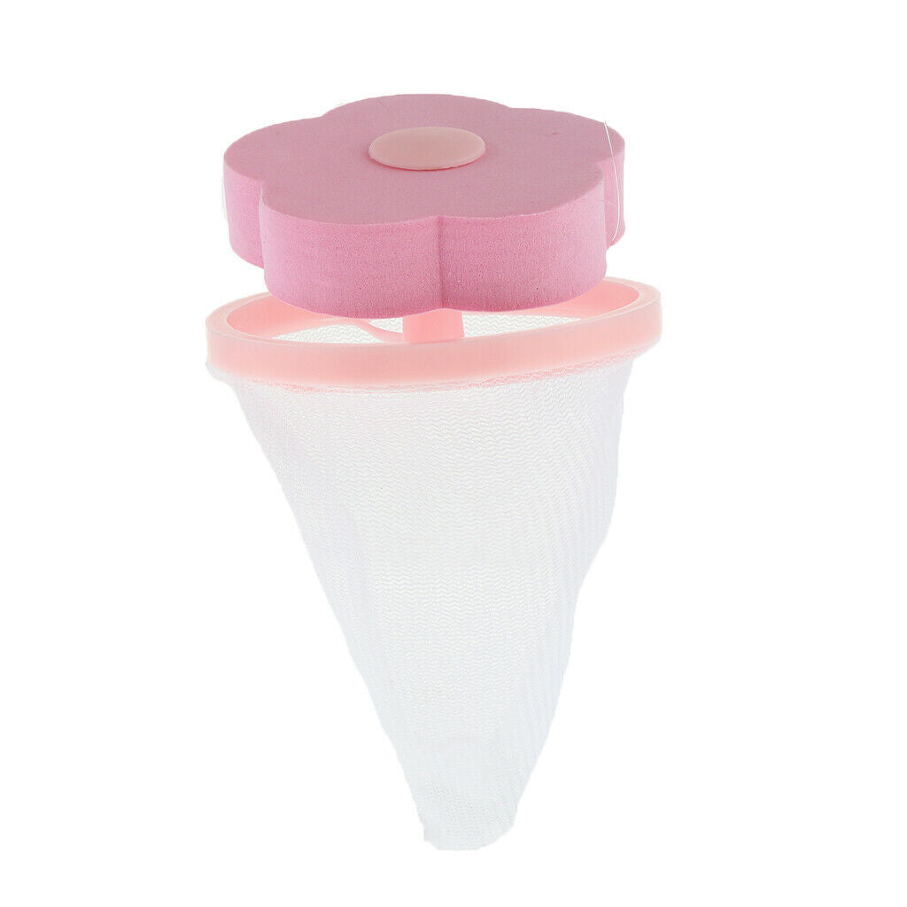 2Pcs Pink Washing Machine Float Filter Filtering Hair Removal Device Cleaning