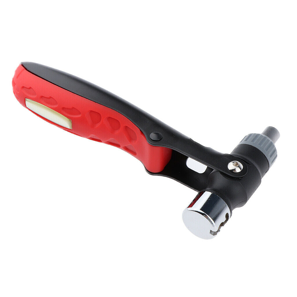 Multi-function Hammer Screwdriver Bottle Opener Bits/Socket Adapter Storage