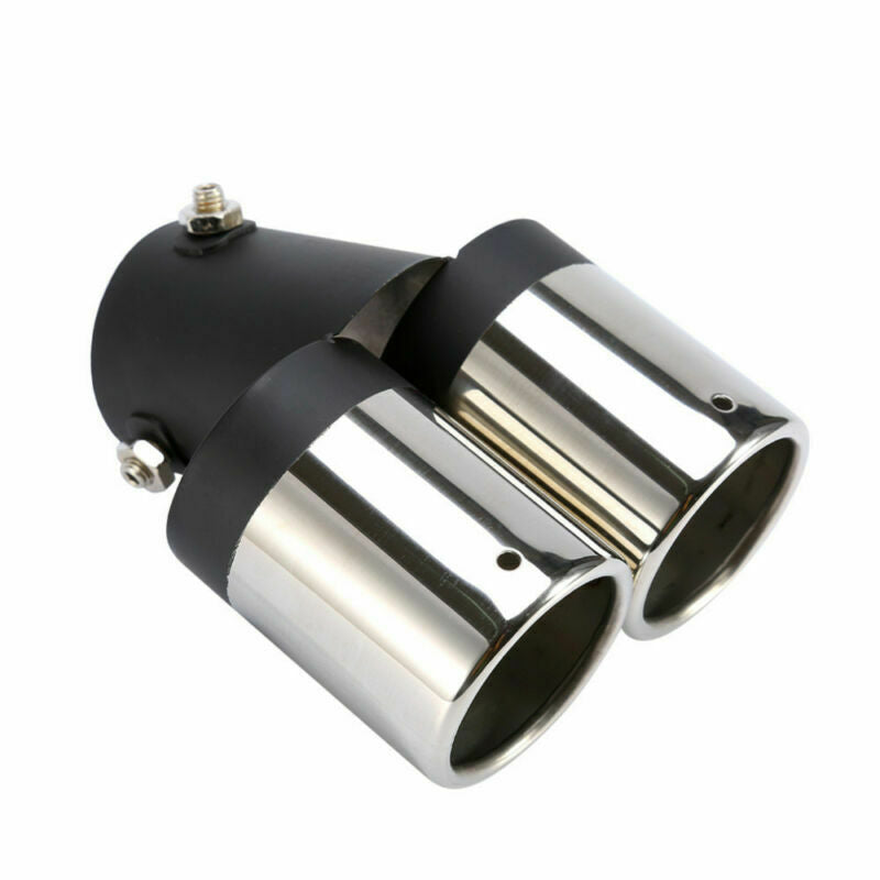 Stainless Steel Bend Car Exhaust Pipe Chrome Muffler Tip Tails Y-Pipe Dual Pipes