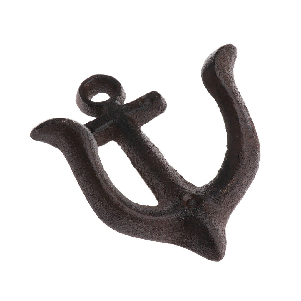 4 Pcs Rustic Double Wall Hook Bedroom Coat Hook Rack Hanger Decoration Black