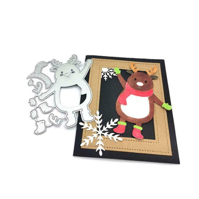 Cute Greeting Christmas Elk Carbon Steel Cutting Dies DIY Scrapbooking Photo