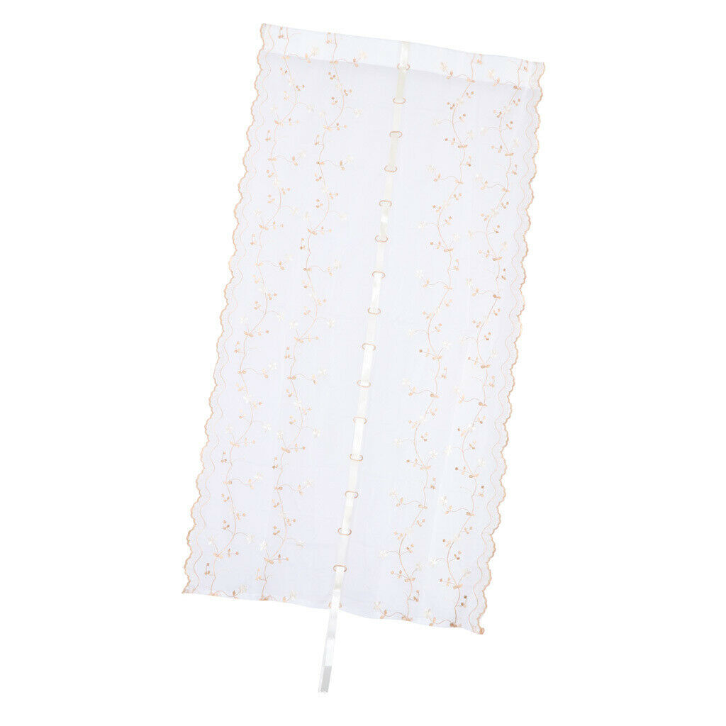 Pastoral Tulle Window Roman Curtain Embroidered Sheer for Home 0.8x2m