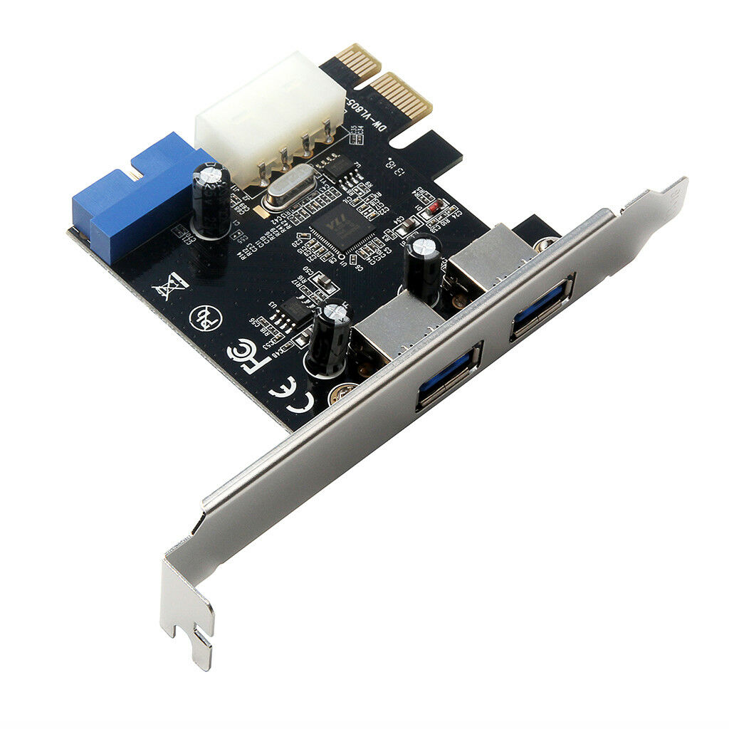 Dual Ports PCI-E to USB 3.0 HUB PCI 19pin Express Expansion Header Card Adapter