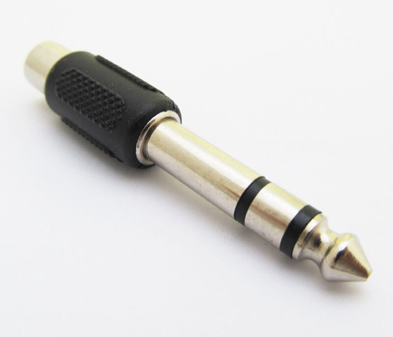 5pcs 6.35mm 1/4" Stereo Plug to  RCA Jack Splitter Adapter