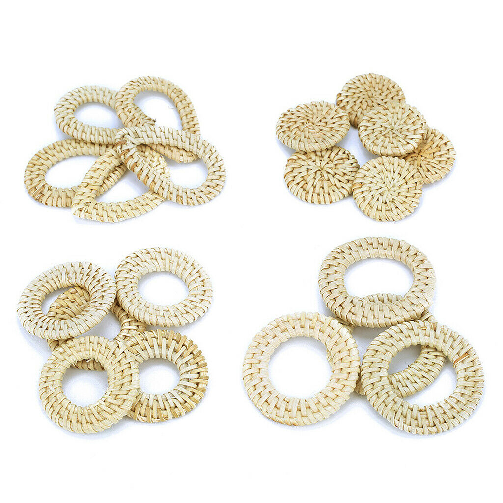 Prettyia 1 Pair Triangle Rattan Straw Knit Handmade Earring Gift DIY Jewelry