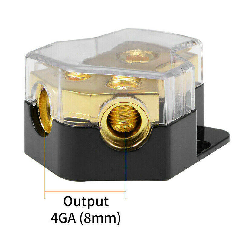 2 Way Power Distribution Block Power/Ground Splitter 0/4gauge AWG For Car A.f Tt