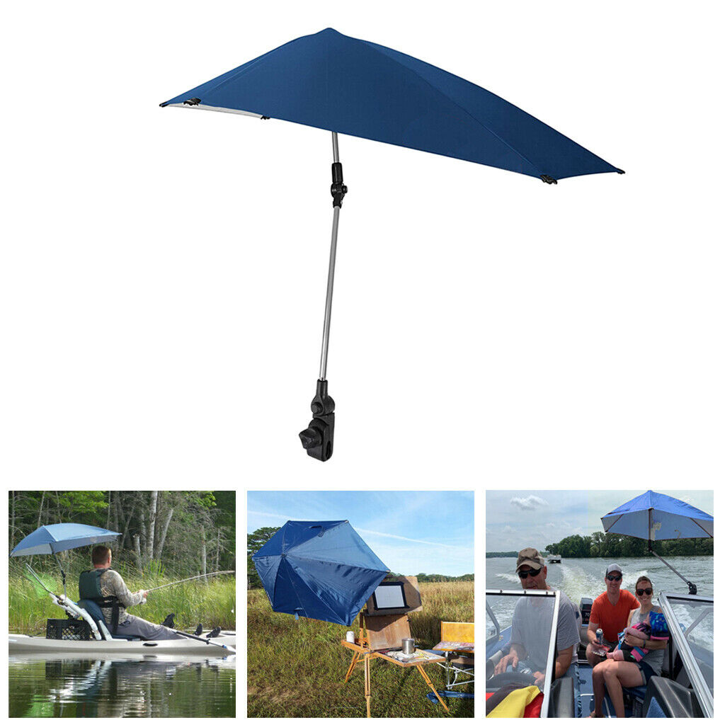 Adjustable Clamp-On Umbrella for Summer Lounge Chair Golf Camping Hiking