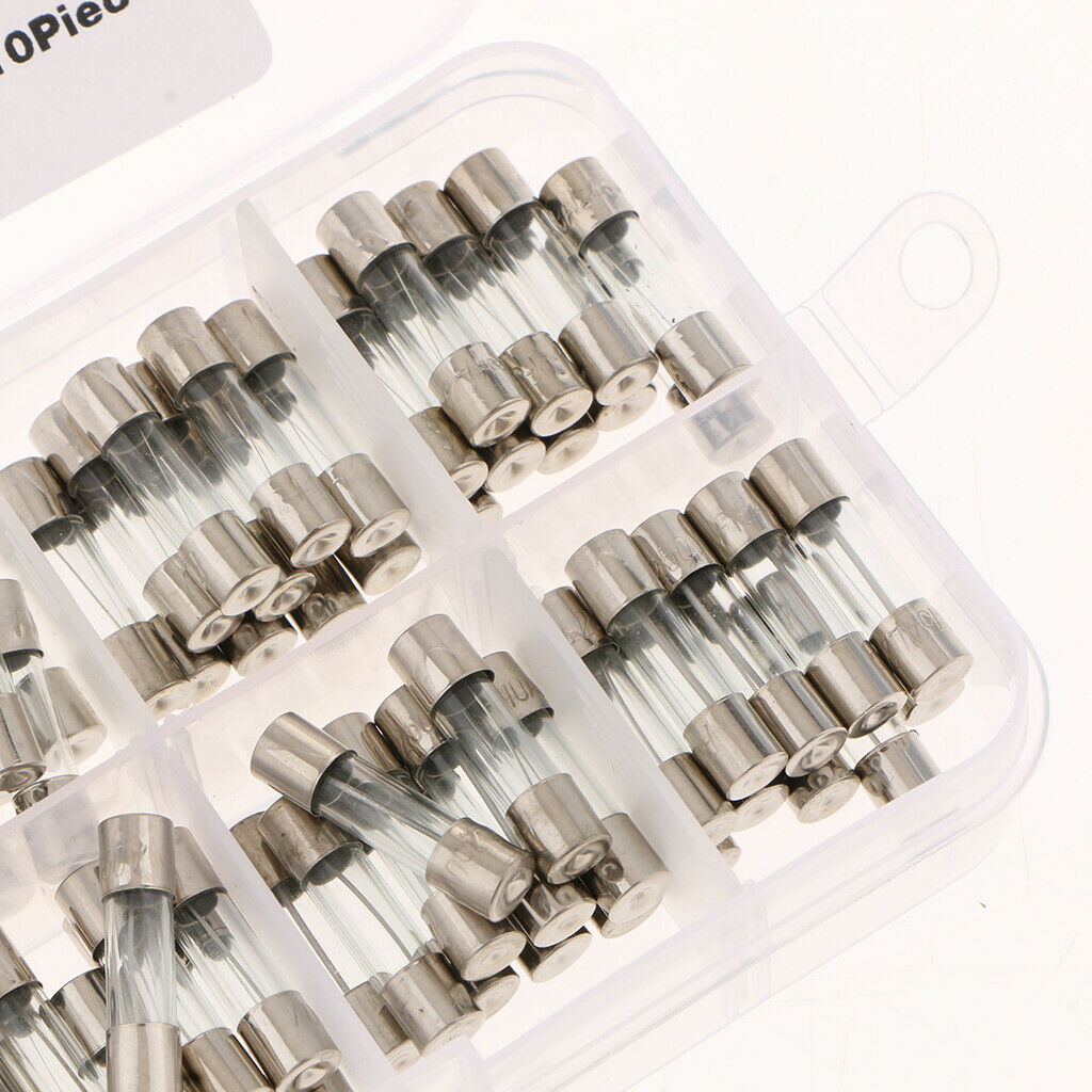 100pcs 5x20mm Fast-blow Glass Fuses Quick Blow Tube Fuses Assorted Kits Amp