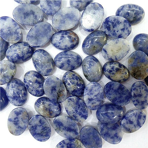 100Pcs 14x10x5mm Wholesale Natural Blue Sodalite Oval Cab Cabochon DIY HH7111