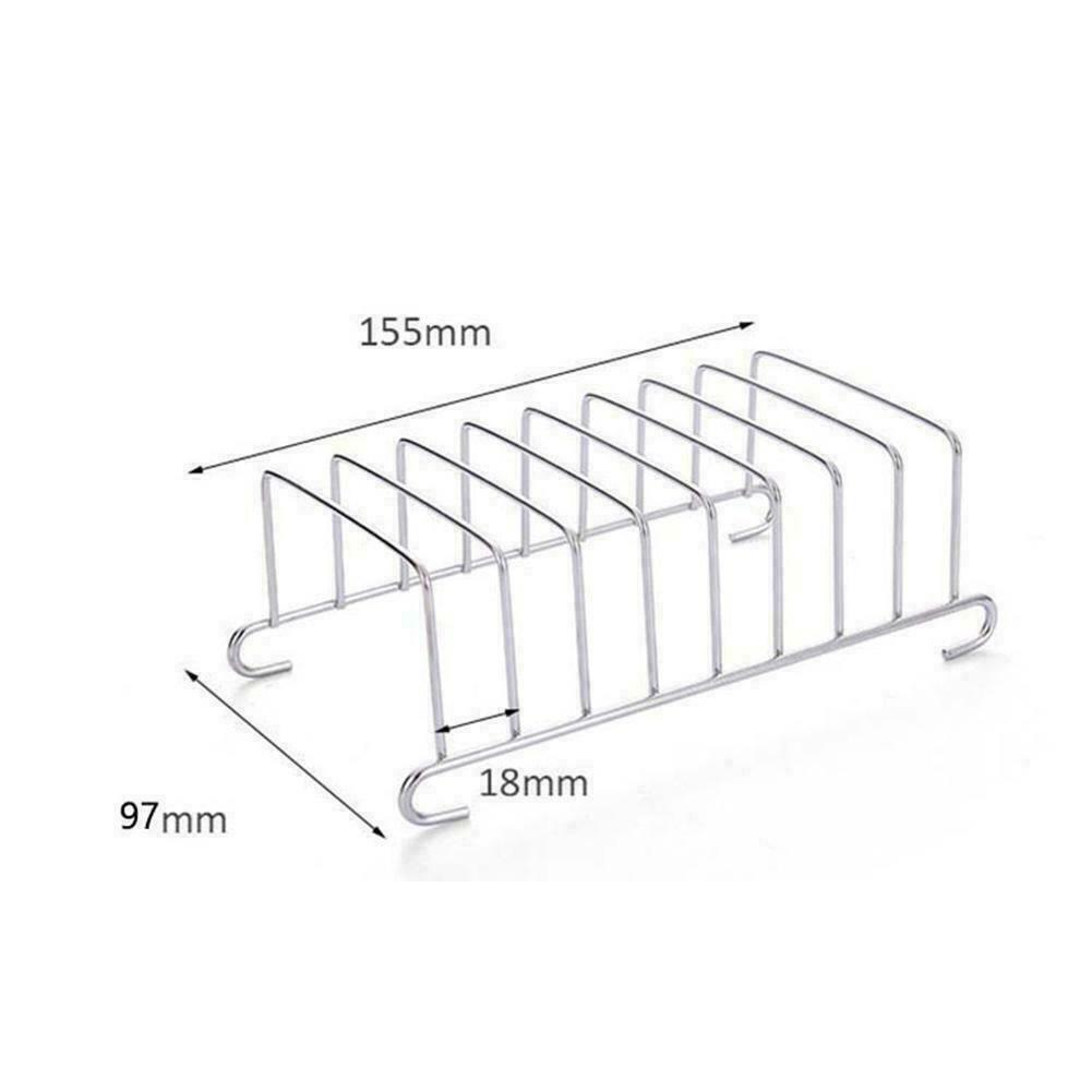 Plated 6 Slots Toast Bread Loaf Slice Serving Rack Holder Stand