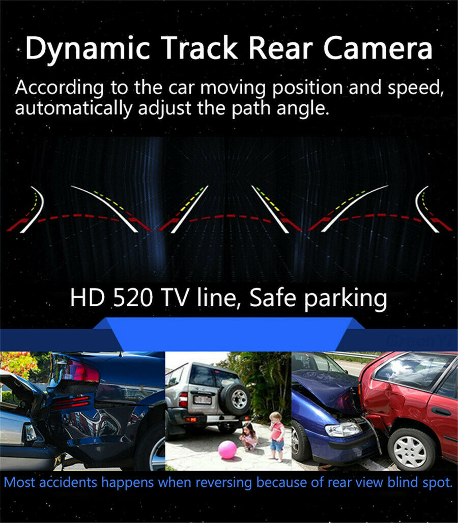 150° HD Car Intelligent Dynamic Trajectory Tracks Parking Rear View Camera NTSC