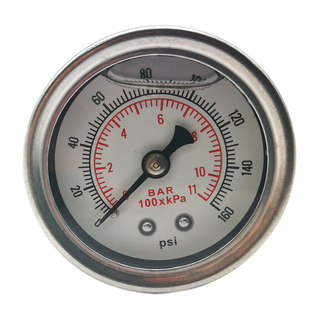 Fuel Pressure Regulator Gauge 1/8 "NPT White Back 0-160 BAR /
