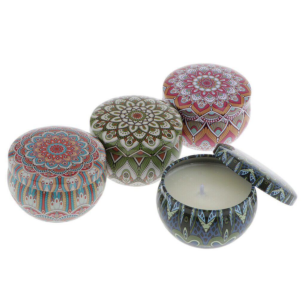 4pcs Ethical Style Soy Wax Tin Candle Wedding Yoga Candle