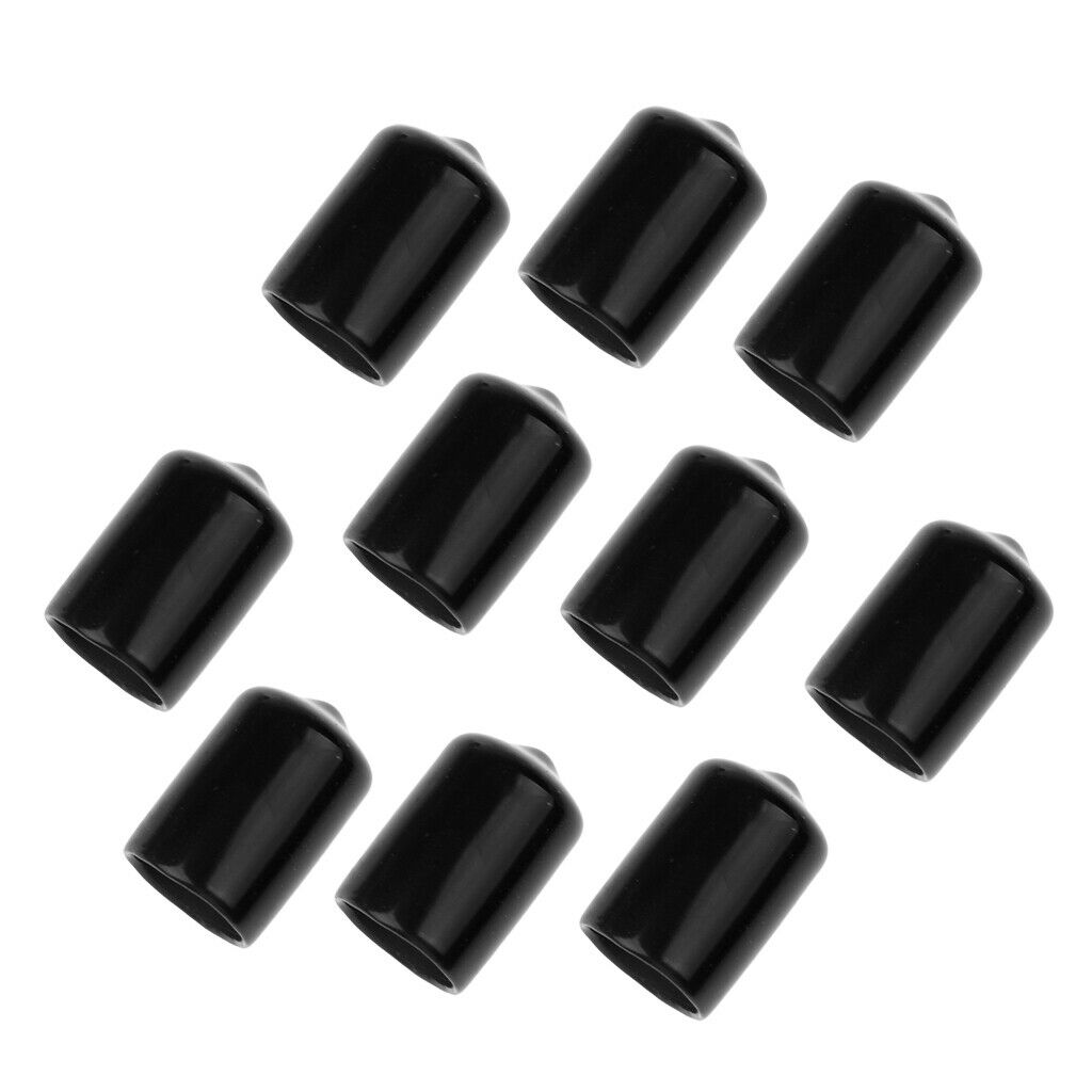 10 Pieces Rubber Protective Covers For Pool Cue Head, Black