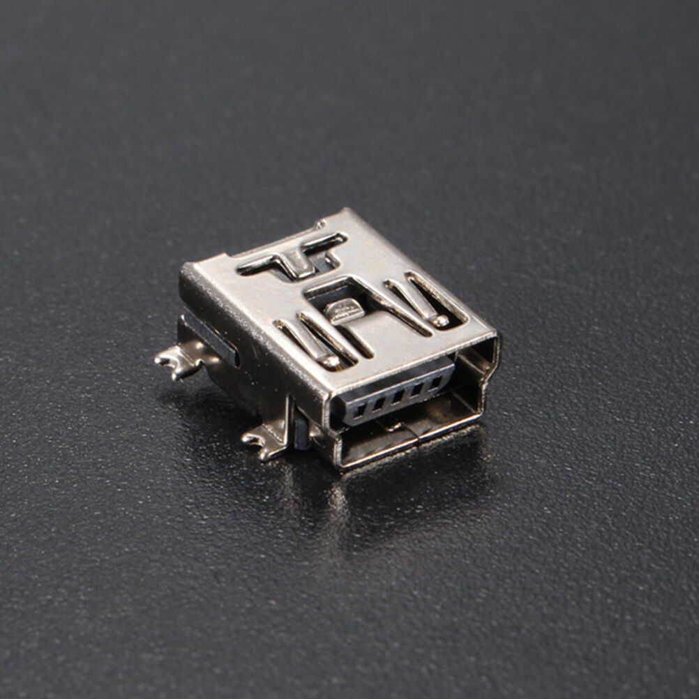 10Pcs Mini USB Female 5Pin B Socket 4 Legs SMT SMD Soldering Connector Port  Tt