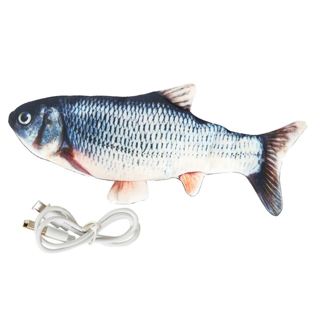 2Pcs Cat â€‹Artificial Moving Fish Toys Funny Realistic Cat Chew Kicker Toys