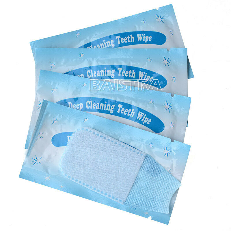 10 x Oral Brush Up Dental Cleaning Fresh Finger Wipes Teeth Cleaning Whitening