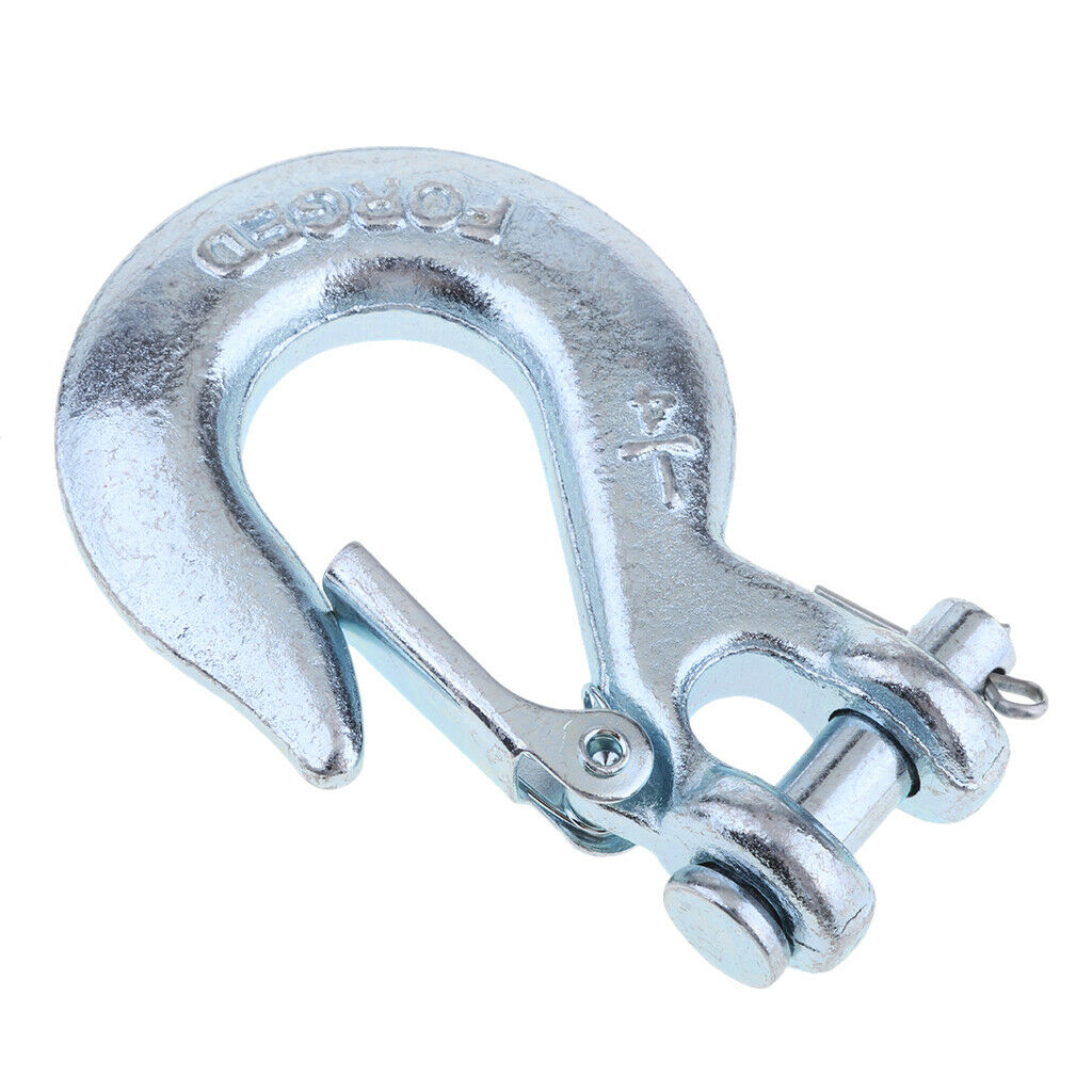 2pieces 1/4" Winch Hook with Clevis Safety Latch for Trailer ATV Boat Towing