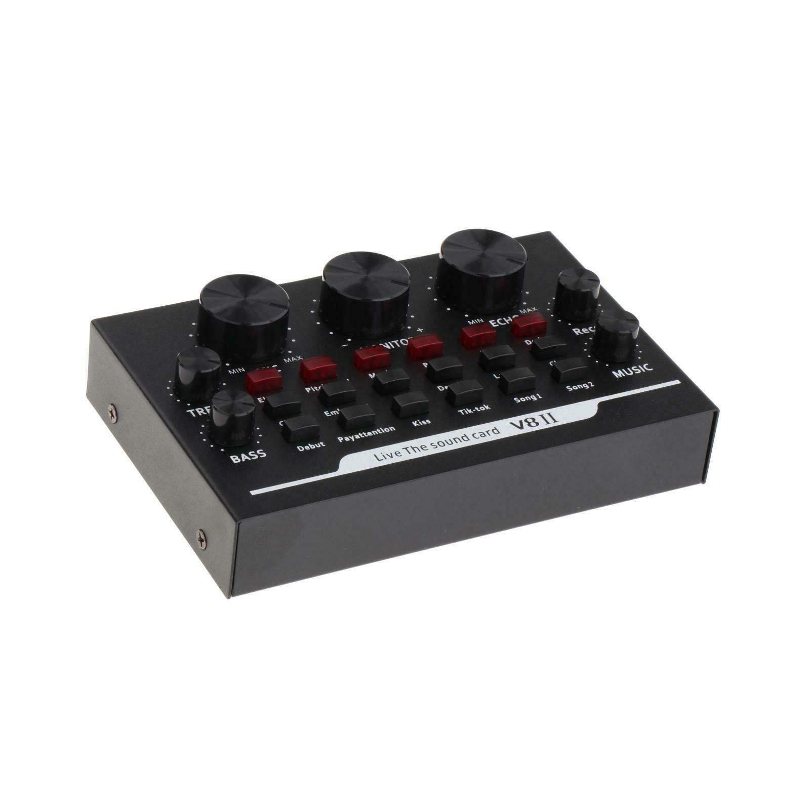 Portable Live Sound Card Live Stream Audio Mixer for Laptop Studio Recording