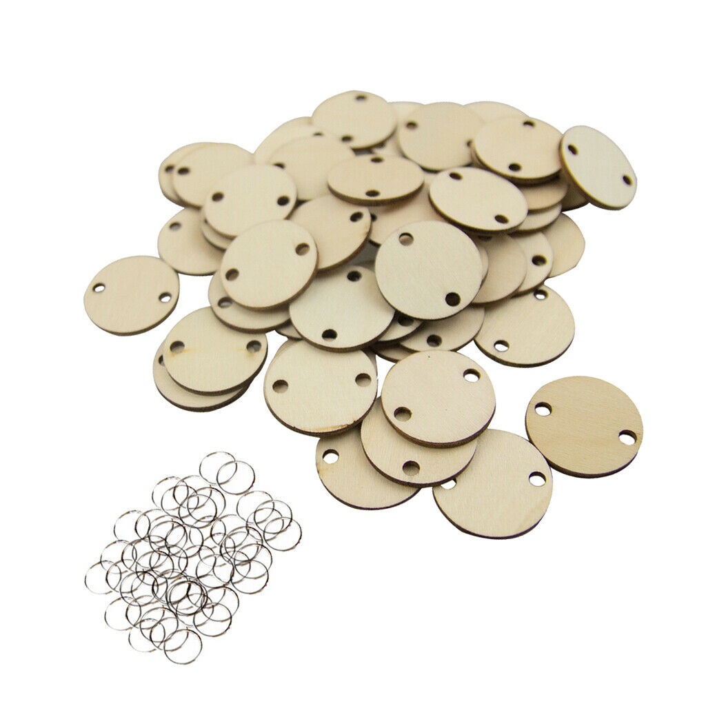 100pcs Heart/Circular Shape Tree Slices Wood Slices Ornament Labels Label With