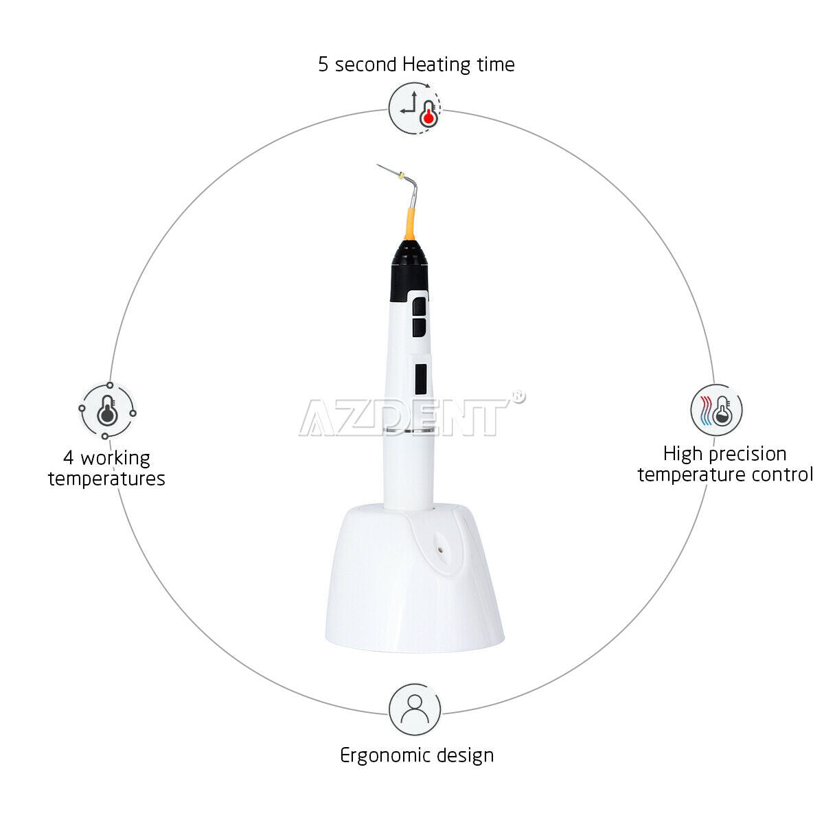 Dental Wireless Endo Obturation System Gun Gutta Percha Endo with 3PCS Pen Tips