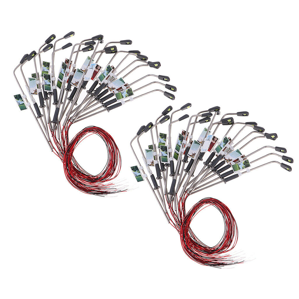 40x Railway Train Park LED Light Street Lamposts HO 1:100 Garden Layout Kit