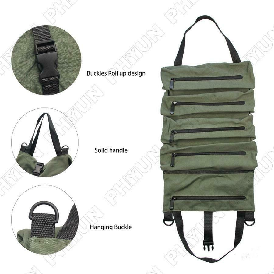 Universal Car Truck Tool Storage Bag Roll Pouch Hanging Tool Zipper Carrier Bag