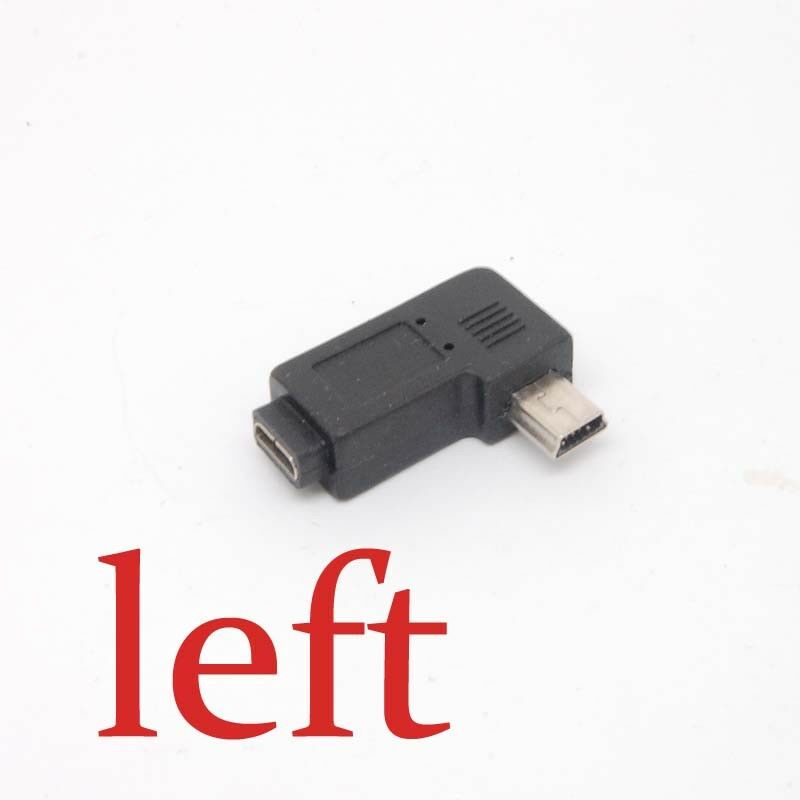 Mini USB Type A male to Micro USB B feMale 90 Degree left Angle Adapter Charger
