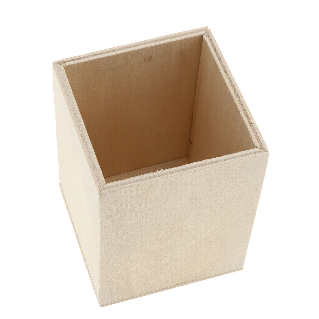 2pcs/set Unfinished Wood Pen Container Holder Wooden Box Cover Craft