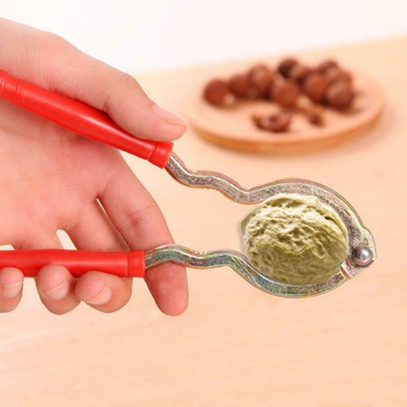 Metal Walnut Cracker Tool Non-Slip Plastic Handle Nutcracker Nut Shell Opener