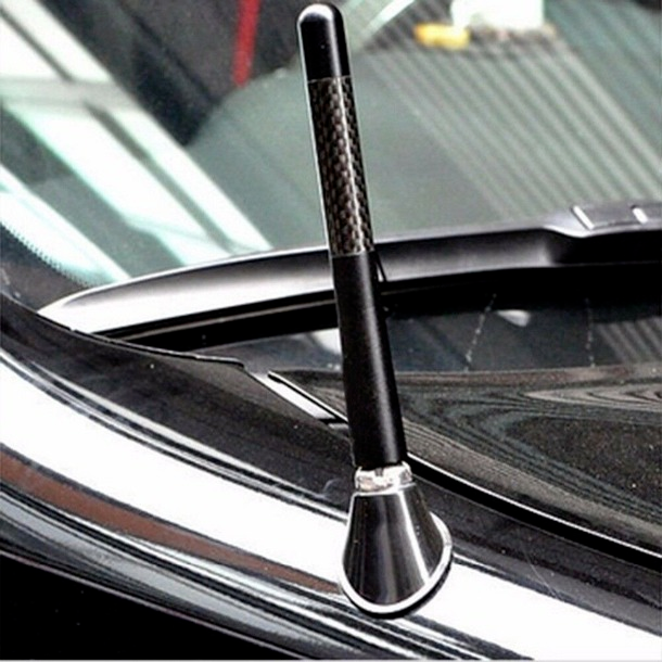 4.7" Car Carbon Fiber Aluminum Screw Radio Short Antenna Aerial Universal