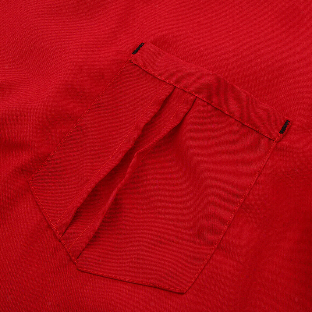 Unisex Chef Jackets Coat Short Sleeves Shirt Kitchen Uniforms M Red