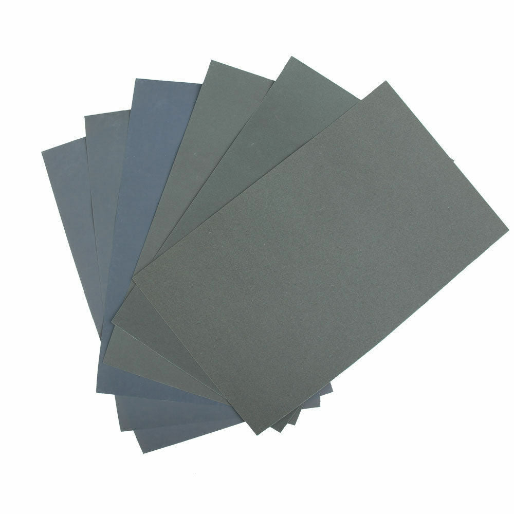 6Pcs Wet Dry Sandpaper P600/1000/1200/1500/2000/2500 Grit Assorted Wood
