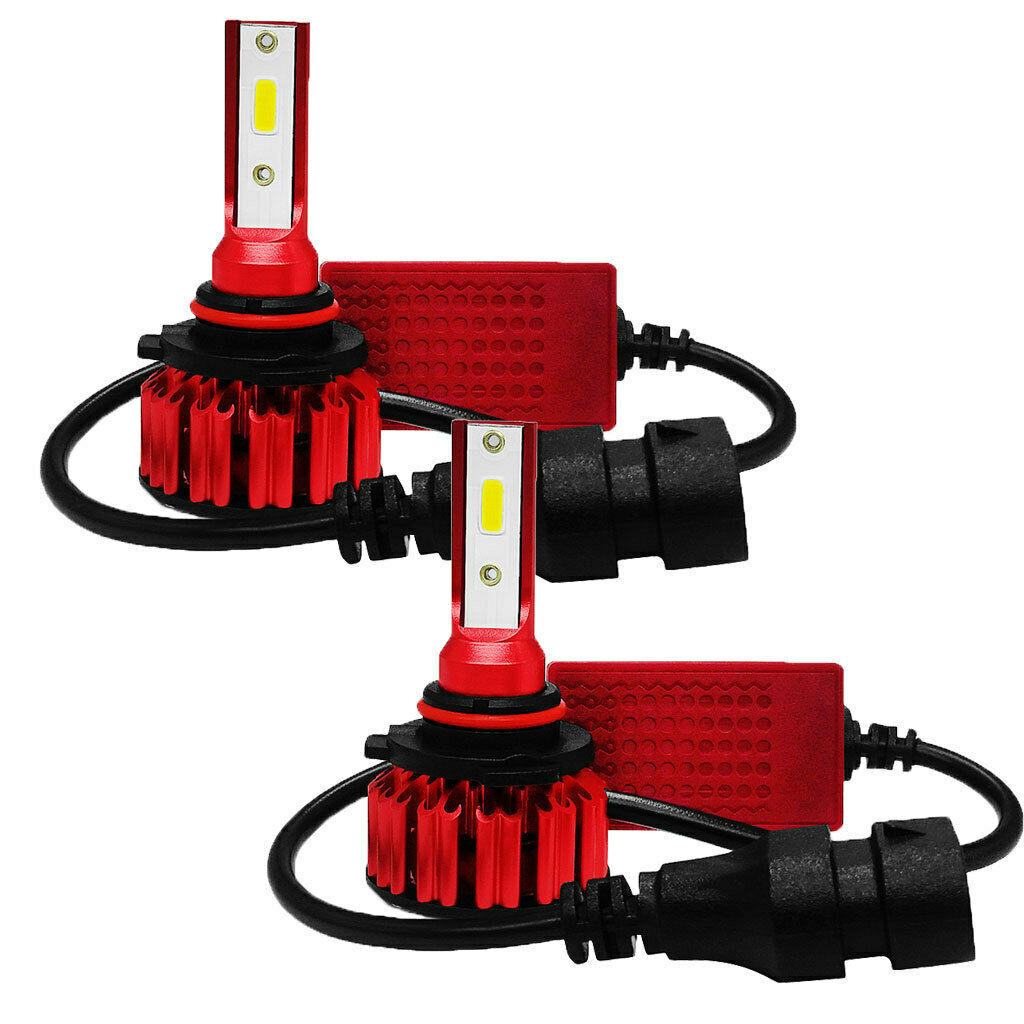 2PCS RED HB4/9006 Aluminum MINI LED Headlight Kit 25W 3000LM IP68 9V-36V