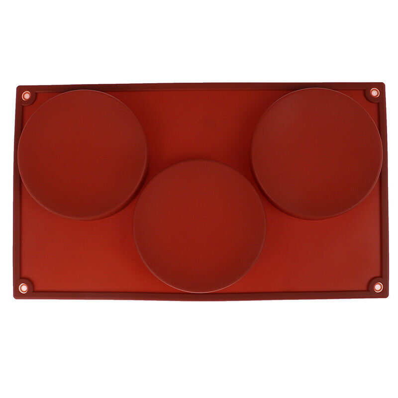 3 Cavity Large Round Disc Silicone Mold Shallow Cylinder Classic Mold Sha.l8