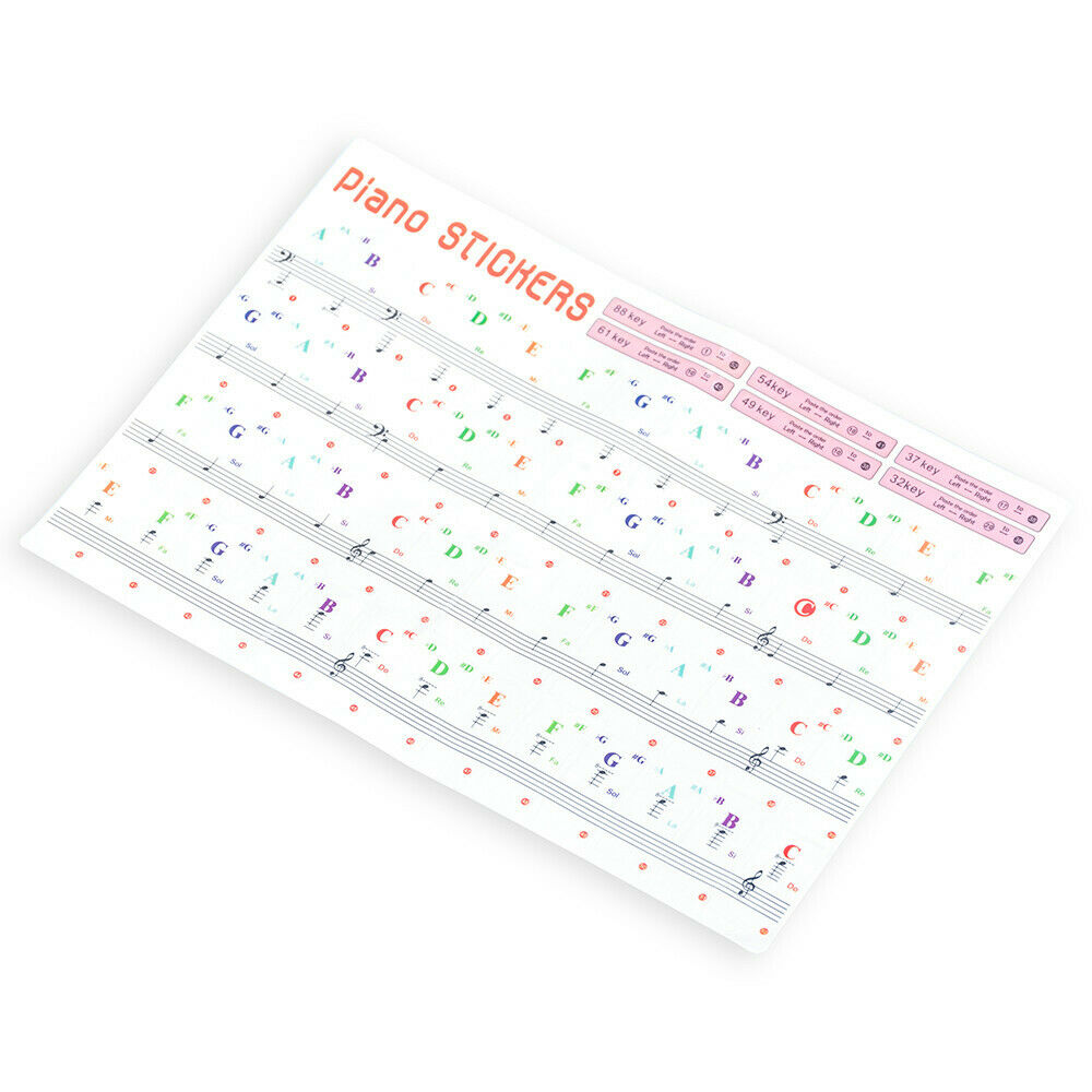 Removable PVC Piano and Keyboard Stickers for 49 61 76 88 Transparent DIY