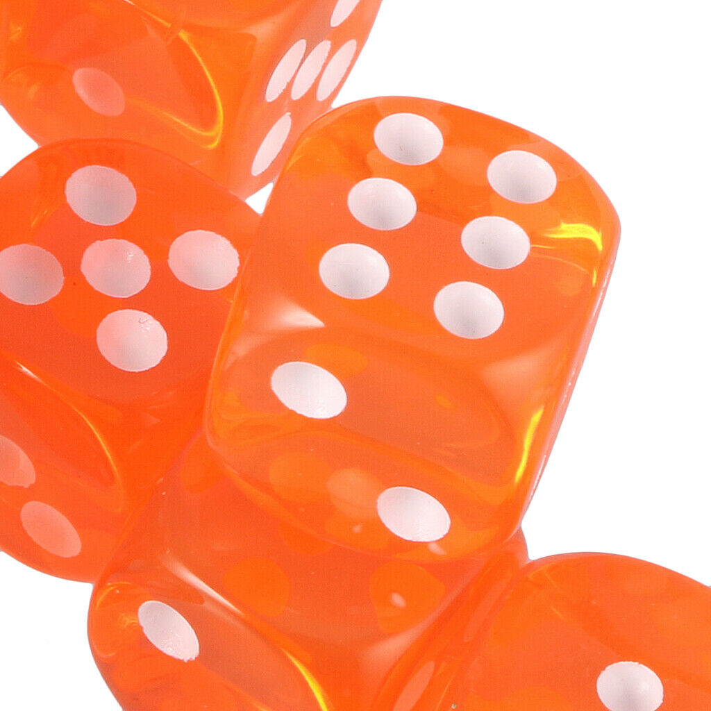 Six Side Dice D6 for Roleplaying Game Tabletop RPG Math Teaching Orange