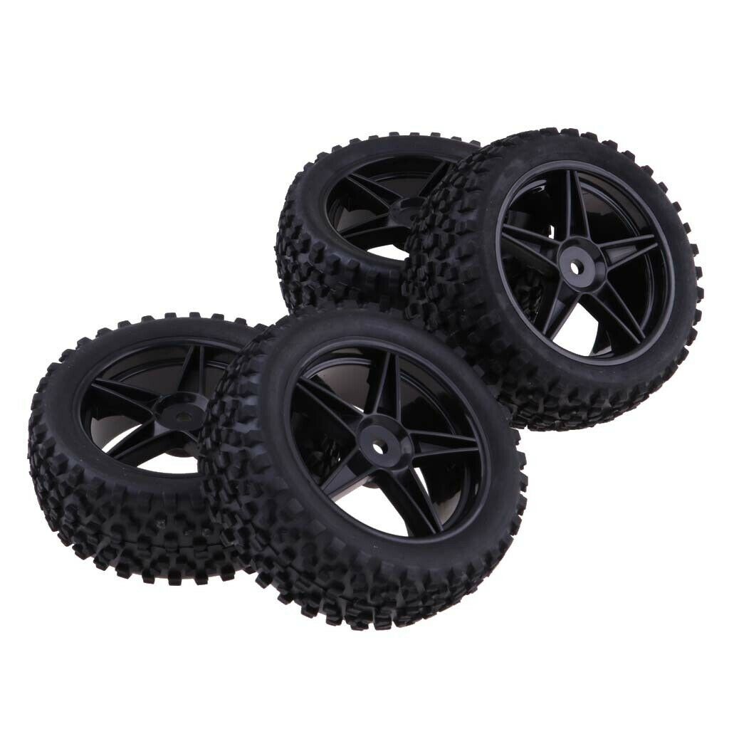 4 Pieces 1/10 Wheel Rim Tires for Hsp Redcat  hpi RC4WD AXIAL RC Car