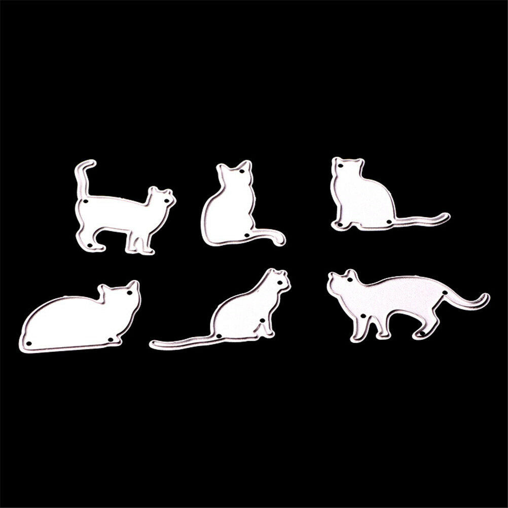 6pcs cat metal cutting dies stencil scrapbook paper cards craft embossin.l8