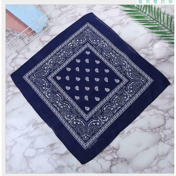 2pc Cotton Bandana Headband Double-Sided Hairarap Handkerchiefs 55x55cm