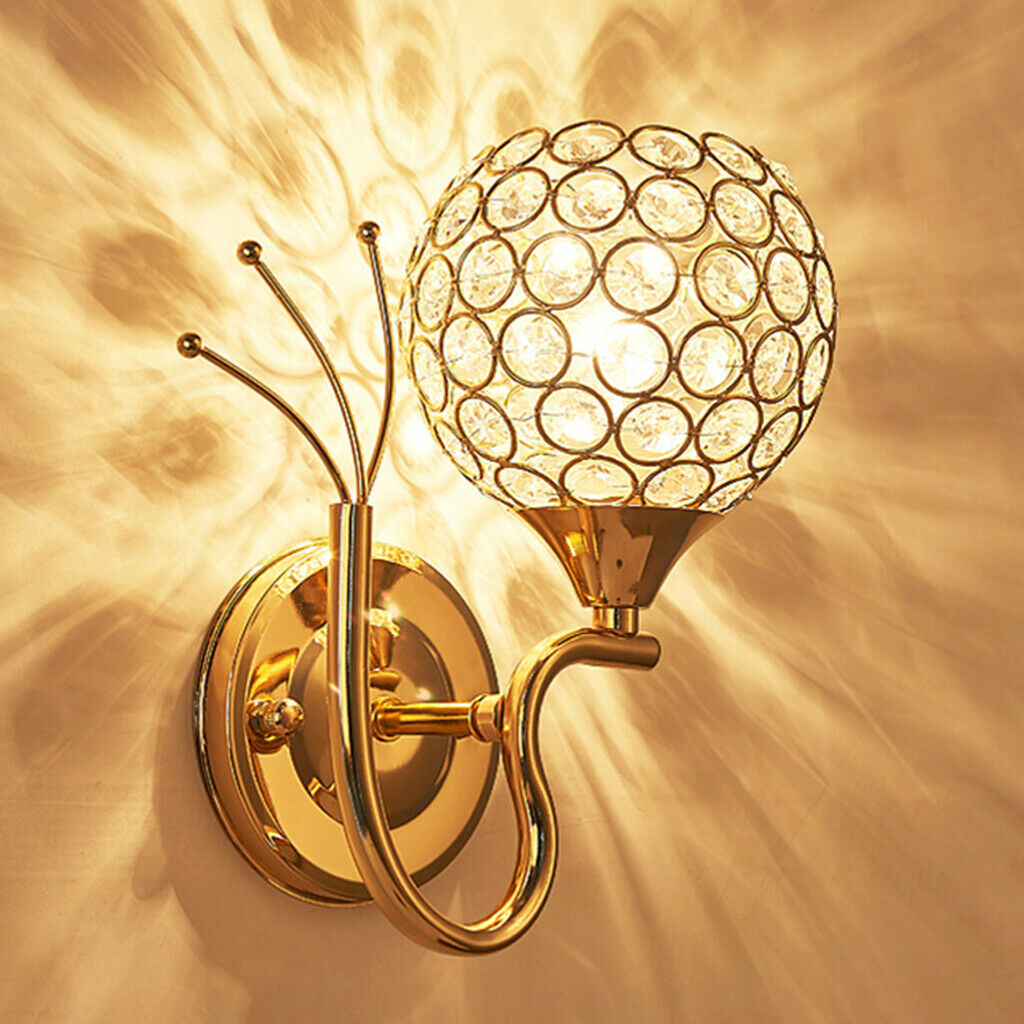 Crystal Hollow-carved Wall Lamp Home Hotel Indoor Decor Chrome Sconce Light