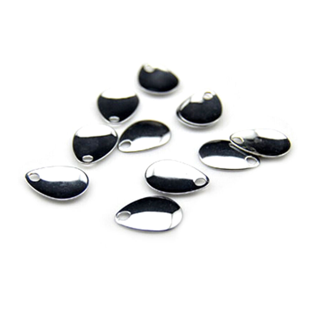 10pcs Fishing Flattie Attractor Spinner Blades Smooth Nickel Spoons Plaice、 DD