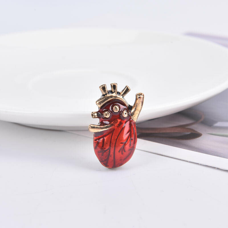 Red Enamel Heart Brooches For Uniform Brooch Pins Team GiftsFCA
