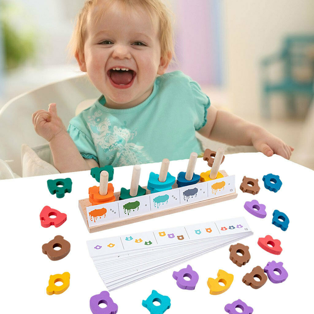 Wooden Toys Wooden Block Toys Five sets of pillars for