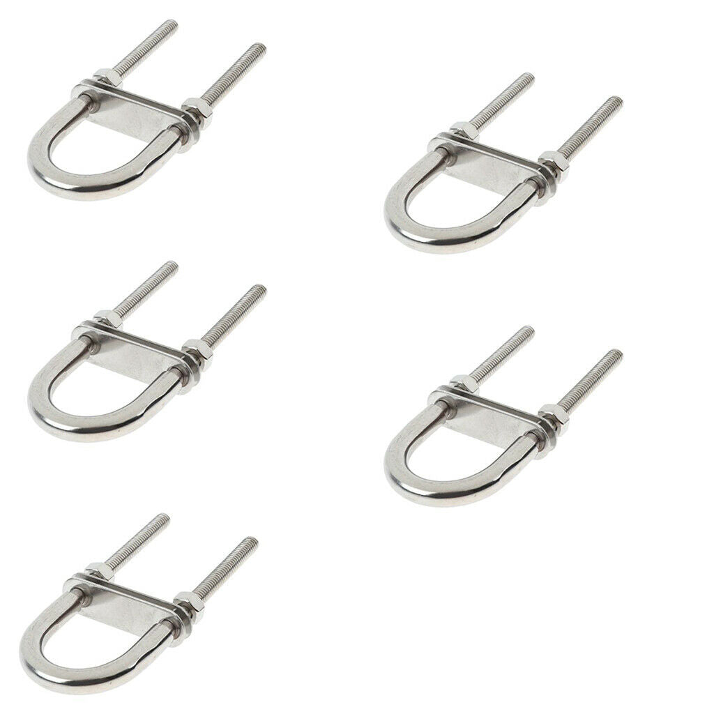 5 Pieces Heavy Duty Twin Shank Bow Eye, M6x90, 0.31 inch Shank